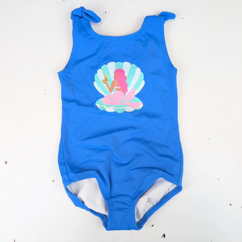 Hanna Andersson 3T Bright Blue Mermaid One Piece Swimsuit